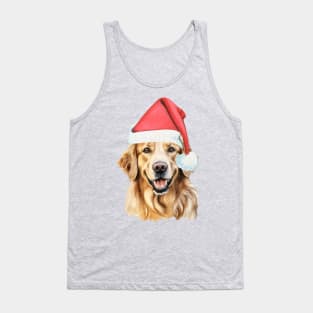 Golden Retriever Santa Tank Top